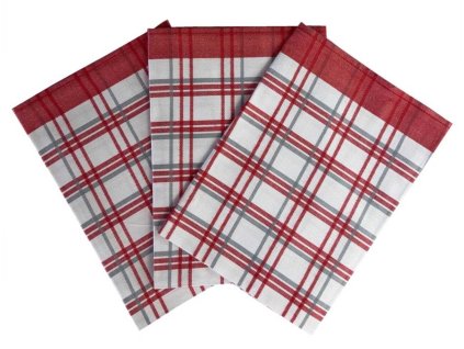 4863 1 kuchynske uterky 3ks extra sava tradicni karo cervene dadka vracov