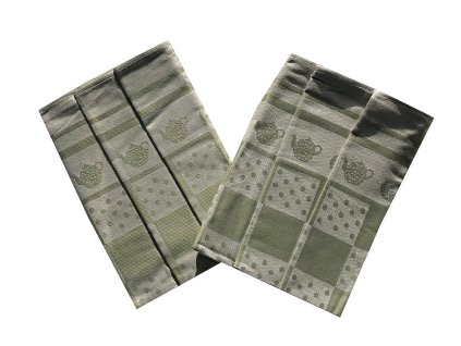 Utěrka Extra savá Konvička/puntík olivová 3 ks (Varianta Utěrka Extra savá 50x70 cm Konvička/puntík olivová 3 ks)