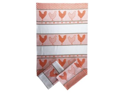 2823 2 kuchynske uterky3ks slepicky oranzove dadka vracov