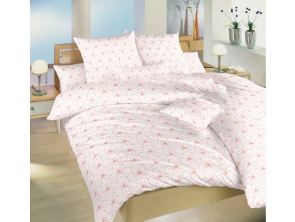 Povlečení bavlna Krystal losos na bílém (Varianta Povlečení bavlna Krystal losos na bílém 140x200, 70x90 cm)