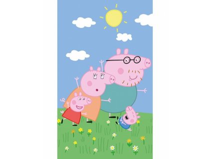 Dětský ručník Prasátko Pepina s rodinkou (Varianta Dětský ručník Prasátko Pepina s rodinkou 30x50 cm)