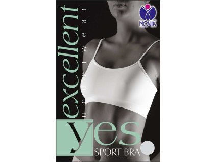 Sportovní podprsenka NOVIA | úzká ramínka P01 Velikost: L/XL, Barva: bílá (Velikost L/XL, Barava bílá)