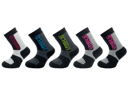 Dětské ponožky NOVIA | Silvertex thermo 1524 - balení 5 párů Velikost: 22-23 ( 33-35 ) (Velikost 20-21 ( 30-32 ))