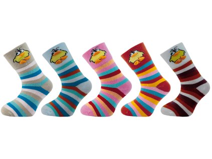 Dětské ponožky NOVIA | V017A - balení 5 párů kačenka (Velikost 10-11 ( 15-17 ))