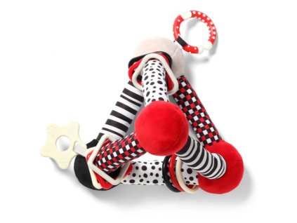 plysova edukacni hracka tiny yoga triangle c more collection cerna cervena babyono