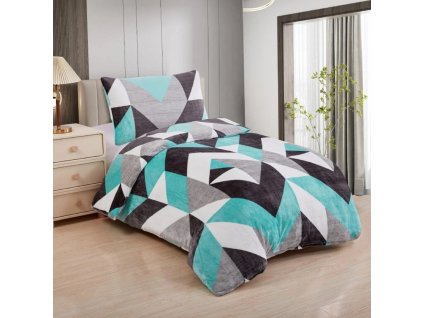 8997 1 povleceni mikroflanel abstract tyrkys dadka vracov