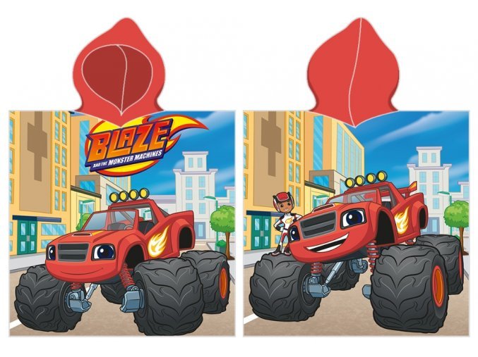 40786 detske ponco plaminek a ctyrkolaci monster truck