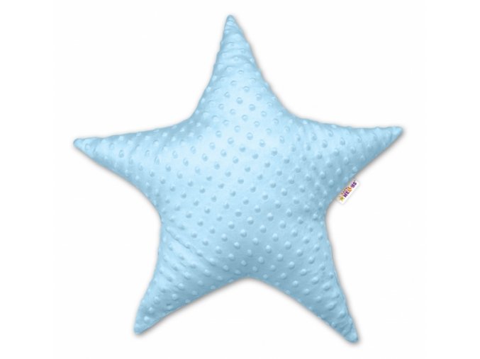 Baby Nellys Dětský dekorační polštář, Hvězdička - minky modrý
