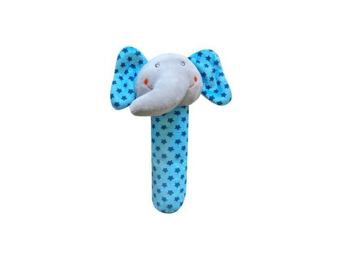 BOBAS BABY Edukační plyšová hračka pískací - slon, 1 ks