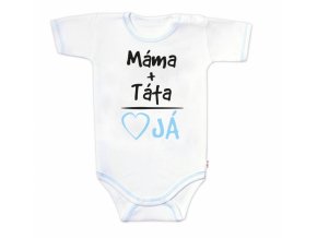 Body krátký rukáv s vtipným textem Baby Nellys, Máma+Táta, kluk