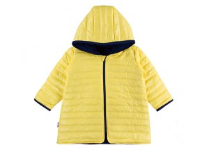 EEVI Dětská přechodová, prošívaná bunda s kapucí - žlutá
