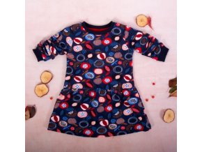 K-Baby Dívčí bavlněné šaty, Ovoce - granátové