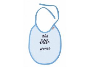Nepromokavý bryndáček Baby Nellys velký Little prince, 24 x 23 cm - sv. modrá