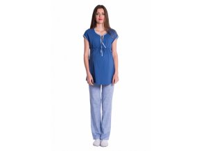 Be MaaMaa Těhotenské,kojící pyžamo - jeans/modrá
