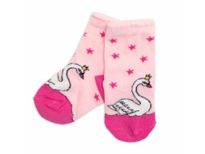 Dětské bavlněné ponožky Labuť - růžové