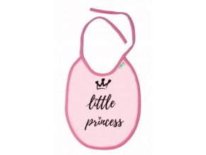 Nepromokavý bryndáček Baby Nellys velký Little princess, 24 x 23 cm - růžová