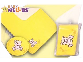 Baby Nellys Deka/dečka froté/velur - Medvídek Teddy Bear - krémová