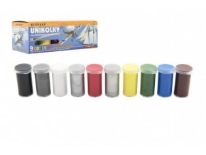 Unikolky modelářské barvy sada 9 barev + matný lak zdarma v krabičce