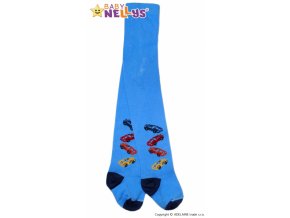Bavlněné punčocháče Baby Nellys ® - 4 autička sv. modré