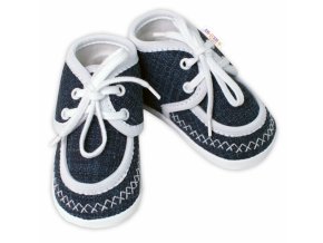 Kojenecké capáčky/botičky s obšitím, Baby Nellys, jeans