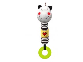 Plyšová pískací hračka s kousátkem Zebra Zack, 26 cm, BabyOno