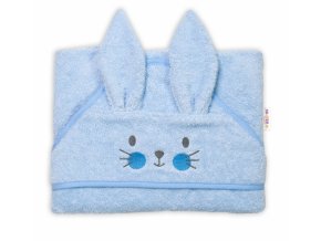Dětská froté osuška s kapucí 80 x 80 cm, Cute Bunny - modrá, Baby Nellys