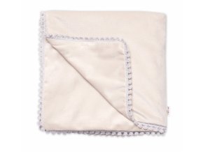 Dětská deka Velvet - oboustranná s ozdobným lemováním, Baby Nellys 100 x 75 cm, béžová
