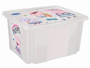 Keeeper Box na hračky Prasátko Peppa 45 l, transparentní