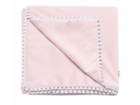 Dětská deka Velvet - oboustranná s ozdobným lemováním, Baby Nellys 100 x 75 cm, pudrová