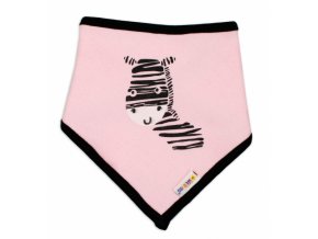 Dětský bavlněný šátek na krk Baby Nellys, Zebra - růžový