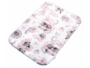 Přebalovací podložka 50x70 cm, bavlna, Zvířátka na mráčku, Baby Nellys, růžová