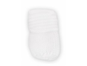 Zimní kojenecké rukavičky pletené - bílé, Baby Nellys