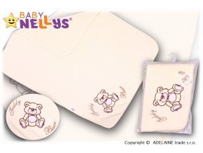 Baby Nellys Deka/dečka froté/velur - Medvídek Teddy Bear - smetanová