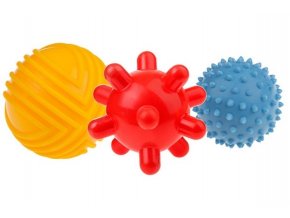 TULLO Edukační barevné míčky 3ks v balení, žlutý/červený/modrý