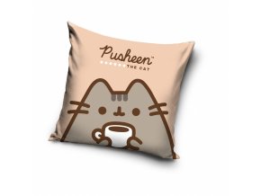 Povlak na polštářek Kočička Pusheen Čas na kávu