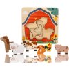 drevene vrstvene puzzle farma prirodni