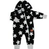 Rostoucí teplákový overal pro miminko, čepice, botky, 3D, Nature Star - černý (Velikost 56/62 (0-3m))
