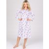 Dámská noční košile P KASANDRA fialová kytka (Velikost L)