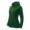 Mikina dámská Trendy Zipper 411- lahvově zelená (Velikost XS)