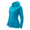 Mikina dámská Trendy Zipper 411- tyrkysová (Velikost XS)