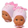 Bavlněná čepička na zavazování Baby Nellys s mašličkami - sv. růžová (Velikost 80/86 (12-18m))