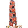 domecky pyramidy s 6 drevenymi zviratky farma