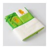 detsky set veba lota zelenosmetanova s vysivkou kacenka zelena lemovka velikost 100x100 osuska 30x50 rucnik slintacek zinka