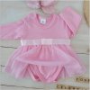 Z&Z 5-dílná soupravička sukničkobody, punčochy, čepička, čelenka, botičky - růžová (Velikost 74 (6-9m))