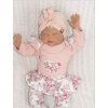 Z&Z 2-dílná soupravička body a legíny se sukničkou Květy - pudrová/ecru (Velikost 68 (3-6m))