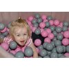 Suchý bazén pro děti 90x40cm kruhový tvar + 200 balónků - modrý/granátový, Nellys