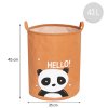 Koš na hračky, bavlna, Hello Panda, hnědý - 43 L