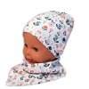 Baby Nellys Dvouvrstvá čepice + šátek Palouček, smetanová, vel. 92/98 (Velikost 92/98 (18-36m))