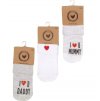 Z&Z Sada 3 ks -ponožky I love, bílé/šedé