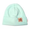 Žebrovaná dvouvrstvá čepice s lemem - mátová, Baby Nellys (Velikost 68/74 (6-9m))